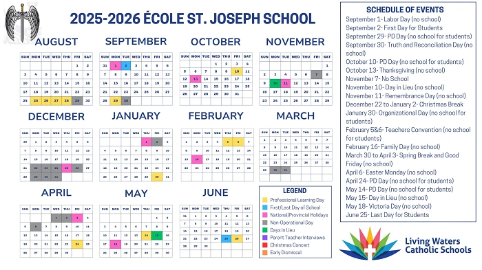 San Francisco CA St. Joseph School Calendar sss