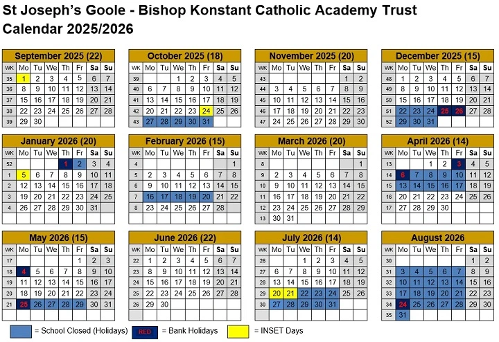 St. Joseph School Calendar