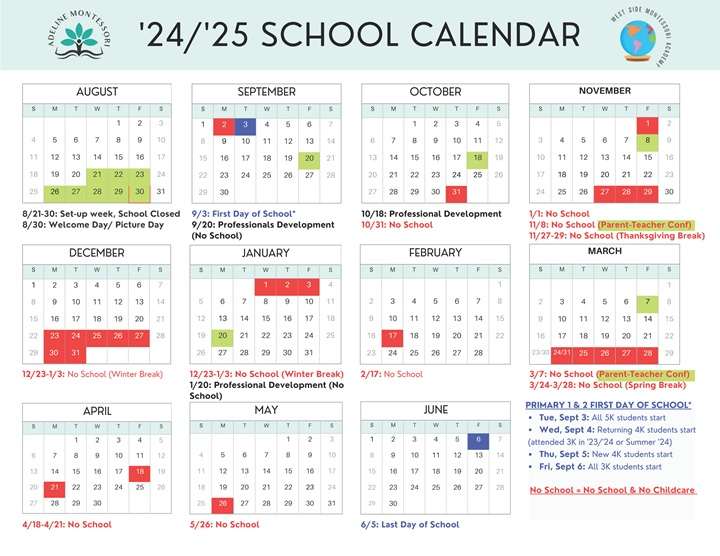 Pathfinder School Calendar 2024–2025