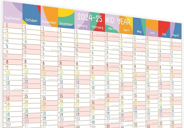 wall school calendar 2