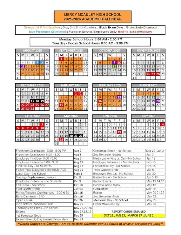 gwynedd mercy high school calendar